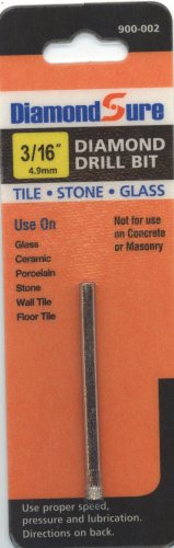 3/16" Inch 4.9 mm DiamondSure Diamond Drill Bit Hole Saw for Glass, Tile, Granite, Ceramic, Porcelain, Stone