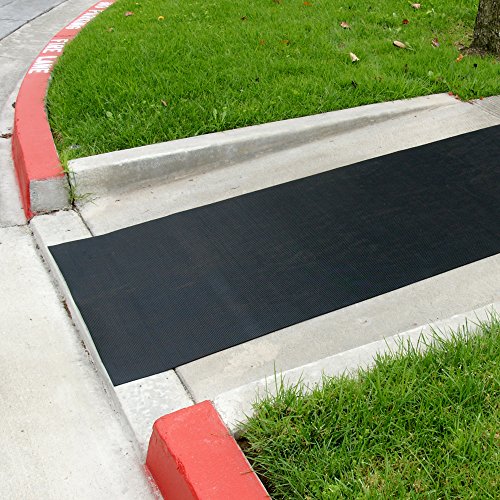 Rubber-Cal "Ramp-Cleat" Non-Slip Outdoor Rubber Mats - 1/8 in x 3 ft x 8 ft Floor Mat