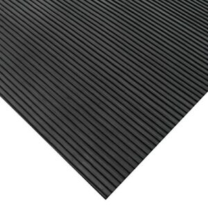 Rubber-Cal "Ramp-Cleat" Non-Slip Outdoor Rubber Mats - 1/8 in x 3 ft x 8 ft Floor Mat