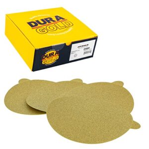 dura-gold premium 6" gold psa sanding discs - 80 grit (box of 50) - self adhesive stickyback sandpaper for da sander, finishing coarse-cut abrasive - sand automotive car paint, woodworking wood, metal