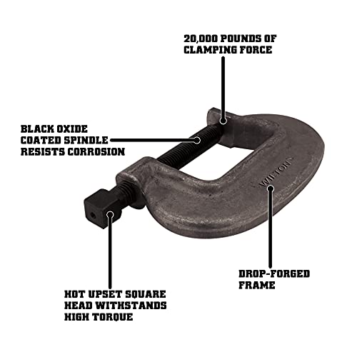 Wilton 4 F.C. Brute Force C-Clamp, 4-1/2" Jaw Opening, 2-7/8" Throat (14554)