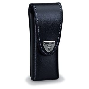 victorinox 4.0523.3-x1 large leather belt pouch black 111mm/2-3 layer ideal to hold and protect your swisstool or 111mm knife in black 4.7 inches