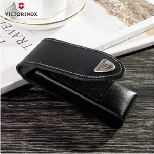 Victorinox 4.0523.3-X1 Large Leather Belt Pouch Black 111mm/2-3 Layer Ideal to Hold and Protect Your Swisstool or 111mm Knife in Black 4.7 inches