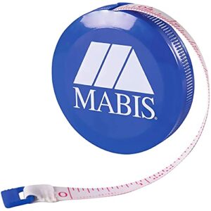 mabis retractable tape measure, compact flexible measuring tape, body tape measure, 60 inches, blue