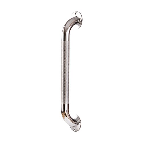 DMI Textured Toilet, Shower & Tub Rail, Handicapped Grab Bars for Handicap and Elderly, Perfect for Bathroom Safety, Rust-Resistant Steel, 18", Chrome, FSA & HSA Eligible