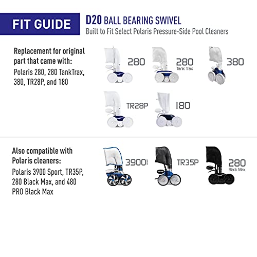 Polaris Genuine Parts D20 Ball Bearing Swivel Replacement Compatible Models 280, 380, 3900 Sport, TR28P, TR35P, 180, Multicolor