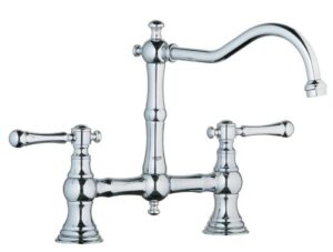 grohe 20 128 000 bridgeford bridge high profile kitchen faucet with dual handle, starlight chrome