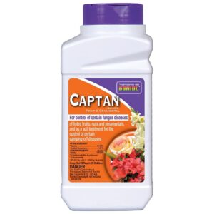 bonide captan fruit & ornamental wettable powder, 8 oz for garden fungus and disease outdoor soil treatment