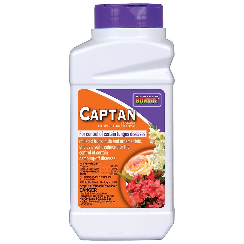 Bonide Captan Fruit & Ornamental Wettable Powder, 8 oz for Garden Fungus and Disease Outdoor Soil Treatment