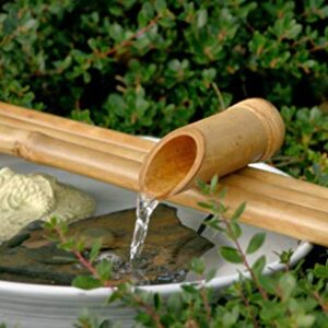 Bamboo Accents Water Fountain & Pump Kit – 18 inch, 3 Arm Style Split-Resistant All Natural Bamboo – DIY Indoor/Outdoor Zen Garden - Fits 15-30 inch Bowl (not Included)