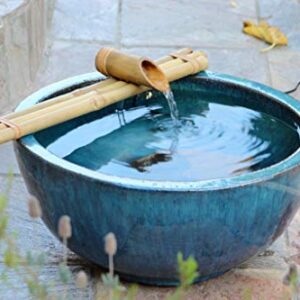 Bamboo Accents Water Fountain & Pump Kit – 18 inch, 3 Arm Style Split-Resistant All Natural Bamboo – DIY Indoor/Outdoor Zen Garden - Fits 15-30 inch Bowl (not Included)