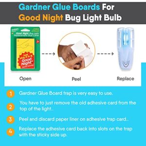 Gardner Good Night Glueboards Insects Catcher for Indoors 1 Pack of 12 Replacement - Sticky Glue Card for Good Night Bug Light - Glue Traps Mosquitoes, Bugs, Fruit Flies and Many More Insects