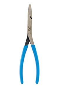 channellock 718 8-inch flat nose pliers | duckbill jaw pliers with extra long nose and crosshatch teeth pattern designed for hard-to-reach places | forged of high carbon steel | made in the usa