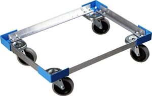 carlisle foodservice products cateraide dolly for pc300n pan carriers with reinforced corners for catering and events, aluminum, 23.75 x 17.38 inches, silver