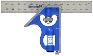 empire level e255m 6-inch pocket combination square with stainless steel blade, metric graduations and true blue vial