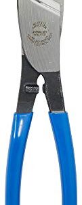 Klein Tools 63030 Cable Cutter, Coaxial Cable Cutter cuts up to 1-Inch Aluminum and Copper Coaxial Cable with One-Hand Shearing,Blue