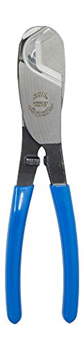 Klein Tools 63030 Cable Cutter, Coaxial Cable Cutter cuts up to 1-Inch Aluminum and Copper Coaxial Cable with One-Hand Shearing,Blue