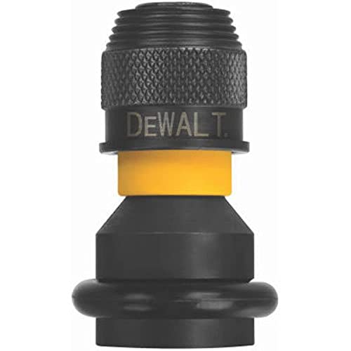 DEWALT DW2298 1/2-Inch Square to 1/4-Inch Adaptor Hex Rapid Load , Black