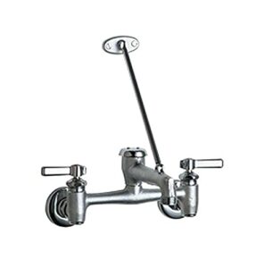 chicago faucets gidds-231318 897-rcf wall mount adjustable center service sink faucet, rough chrome, 42.00 x 13.50 x 8.75 inches