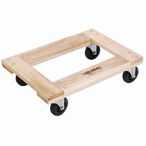 Global Industrial Hardwood Dolly - Open Deck, 24 x 16, 1000 Lb. Capacity