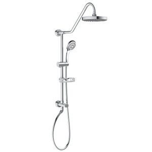 pulse showerspas 1011-iii-ch kauai iii shower system, with 8" rain showerhead, 5-function hand shower, adjustable slide bar and soap dish, polished chrome finish