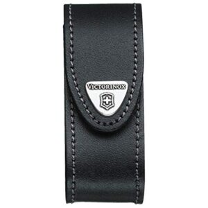 victorinox 4.0520.3 medium leather pouch black 91mm/2-4 layer ideal to hold and protect your 84mm and 91mm knives in black 3.9 inches