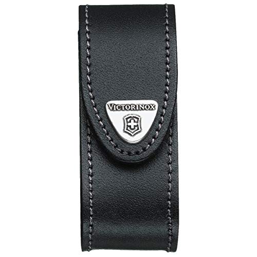 Victorinox 4.0520.3 Medium Leather Pouch Black 91mm/2-4 Layer Ideal to Hold and Protect Your 84mm and 91mm Knives in Black 3.9 inches