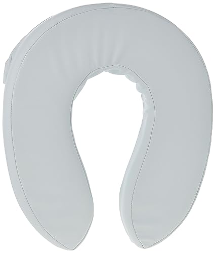 Essential Medical Supply Foam Padded Toilet Seat Cushion Riser with Hook and Look Attachment for Toilet Seat and Washable Vinyl Cover, 4"