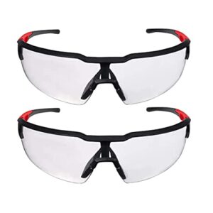 Milwaukee Anti-Fog Safety Glasses Clear Lens Black/Red Frame 2 pc. - Case of 2