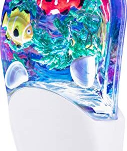 Jasco Tropical Aqualites LED Night, Plug-in, Color Changing, Light Sensing, Auto On/Off, Energy Efficient, Features Soothing Oceanic Image of Coral Reef and Clown Fish, 10908