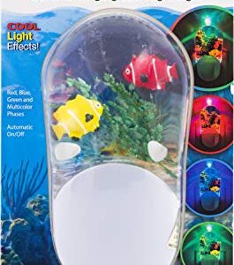 Jasco Tropical Aqualites LED Night, Plug-in, Color Changing, Light Sensing, Auto On/Off, Energy Efficient, Features Soothing Oceanic Image of Coral Reef and Clown Fish, 10908