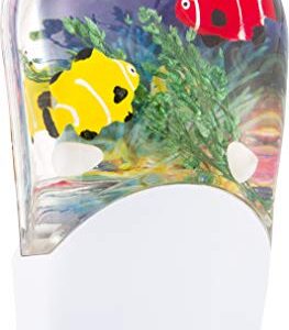 Jasco Tropical Aqualites LED Night, Plug-in, Color Changing, Light Sensing, Auto On/Off, Energy Efficient, Features Soothing Oceanic Image of Coral Reef and Clown Fish, 10908