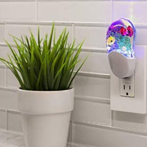 Jasco Tropical Aqualites LED Night, Plug-in, Color Changing, Light Sensing, Auto On/Off, Energy Efficient, Features Soothing Oceanic Image of Coral Reef and Clown Fish, 10908