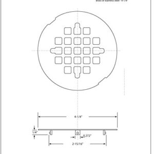 Westbrass 4-1/4" OD Casper Brass Snap-In Shower Strainer Grid, Matte Black, D319-62