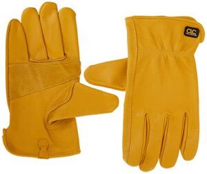 custom leathercraft2060l top grain goatskin work gloves, large, gold