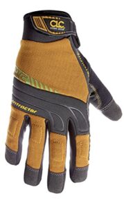 custom leathercraft160m contractor xtracoverage flex grip work gloves, medium , black