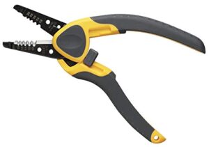 ideal industries inc. 45-915 kinetic reflex t-stripper - 10-20 awg, wire stripper with thumb rest, plier nose, slide lock, textured grips