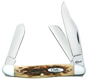 case xx wr folding pocket knife 3 blade stockman 3 7/8 inches closed (amber bone)
