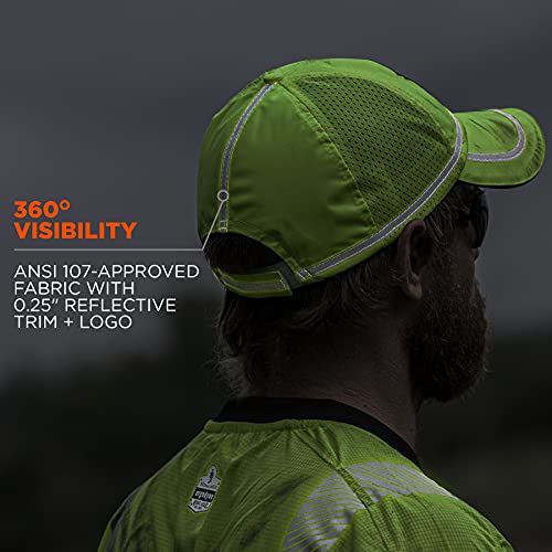 Ergodyne mens High Visibility, Reflective Hat Cap, Lime, One Size US