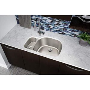 Elkay Lustertone ELUH322110L 30/70 Offset Double Bowl Undermount Stainless Steel Kitchen Sink