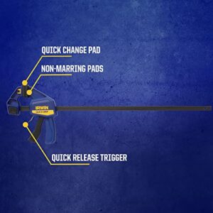 IRWIN QUICK-GRIP Bar Clamp, One-Handed Clamp/Spreader, 24-Inch (1964720)