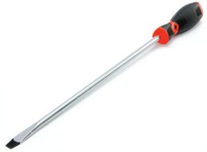performance tool w30983 black & red slotted screwdriver, 3/8-inch x 12-inch
