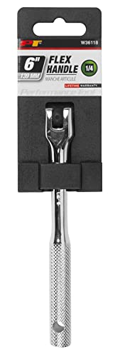 Performance Tool W36118 1/4-in Drive Flex Handle Home Improvement Hand Tool, Silver, 6-Inches