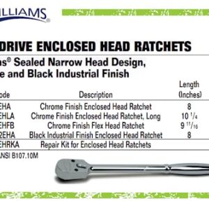 Williams B-52EHLA 3/8-Inch Drive Long Enclosed Head Ratchet