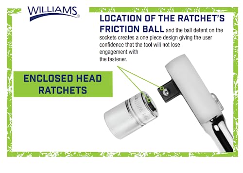 Williams B-52EHLA 3/8-Inch Drive Long Enclosed Head Ratchet