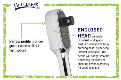 Williams B-52EHLA 3/8-Inch Drive Long Enclosed Head Ratchet