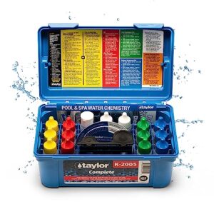 taylor k-2005 complete dpd high range, 9-in-1 pool & spa test kit for free & total chlorine, bromine, ph, acid & base demand, total alkalinity, calcium hardness, cyanuric acid | made in the usa