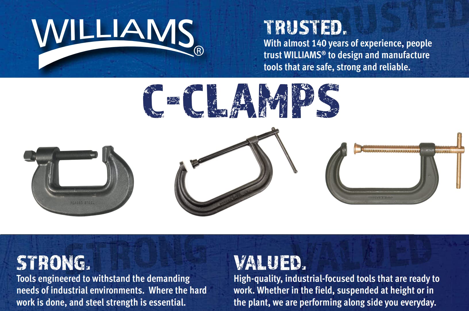 Williams CC-408S 8-Inch Drop Forged C Clamp , Black