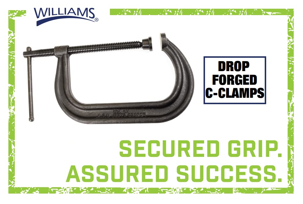 Williams CC-408S 8-Inch Drop Forged C Clamp , Black