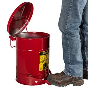 Justrite Just Rite 6 Gallon Oily Waste Can, Red, 15.9/